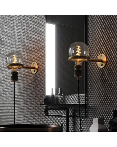 Scandinavian all brass brass bedroom bedside lamp ins store living room restaurant milk tea store personalized wall lamp B&B