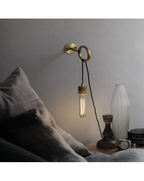 Scandinavian all brass brass bedroom bedside lamp ins store living room restaurant milk tea store personalized wall lamp B&B