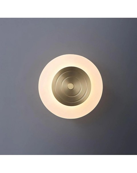 Modern simple copper wall lamp bedroom bedside living room light luxury staircase aisle bathroom decorative round wall lamps