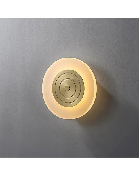 Modern simple copper wall lamp bedroom bedside living room light luxury staircase aisle bathroom decorative round wall lamps