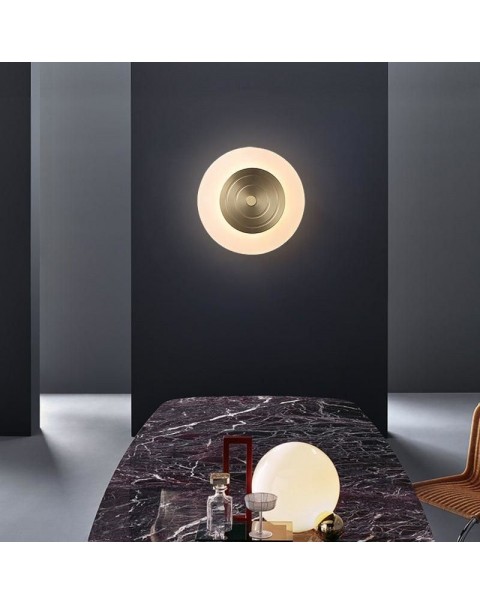 Modern simple copper wall lamp bedroom bedside living room light luxury staircase aisle bathroom decorative round wall lamps