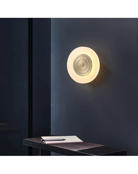 Modern simple copper wall lamp bedroom bedside living room light luxury staircase aisle bathroom decorative round wall lamps