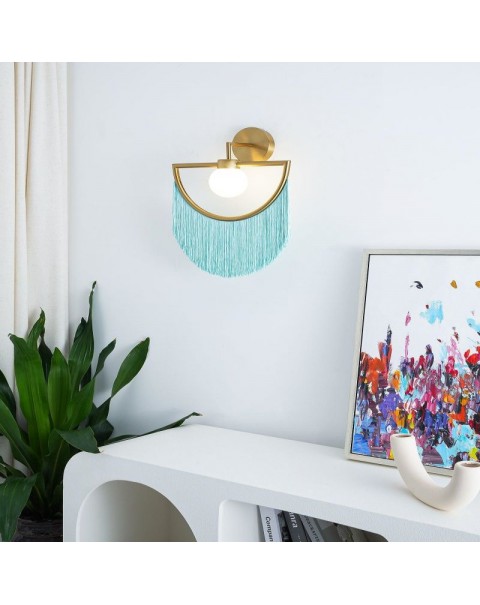 Post-modern creative tassel living room study personalized art wall lamp bedside bedroom designer model room wall lamps