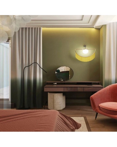Post-modern creative tassel living room study personalized art wall lamp bedside bedroom designer model room wall lamps