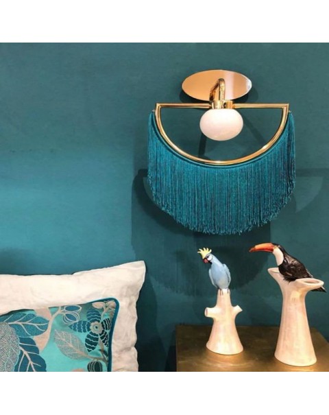 Post-modern creative tassel living room study personalized art wall lamp bedside bedroom designer model room wall lamps
