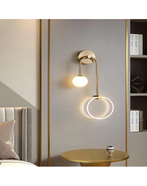 Bedroom wall lamp bedside lamp Scandinavian living room TV cabinet simple creative light luxury aisle background wall lamp hotel wall lamps