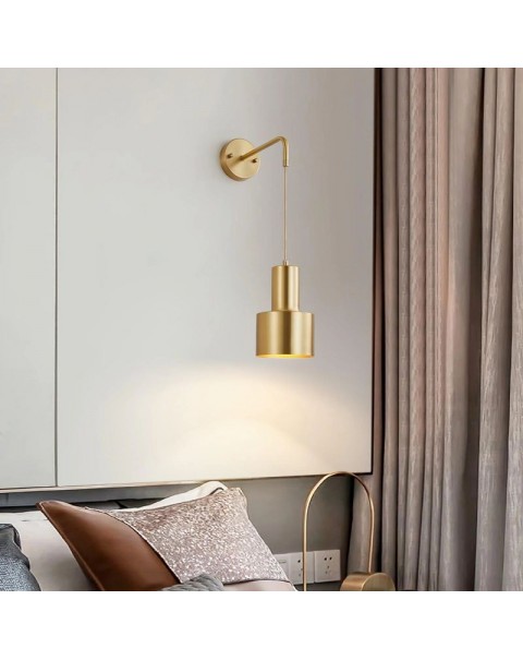 Post-modern light luxury wall lamp bedroom bedside lamp simple Scandinavian creative copper wall lamp living room hotel aisle wall light