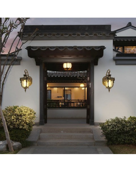 Outdoor wall light waterproof garden light European villa led balcony aisle stairs outdoor fence doorway wall light