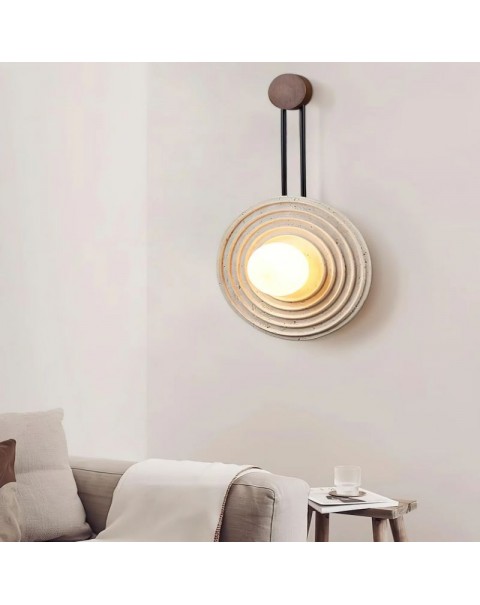 Wheel of the Year   Designer creative natural marble living room bedroom bedside entrance hallway cream wabi-sabi style wall sconces