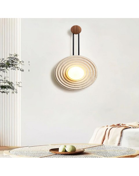 Wheel of the Year   Designer creative natural marble living room bedroom bedside entrance hallway cream wabi-sabi style wall sconces