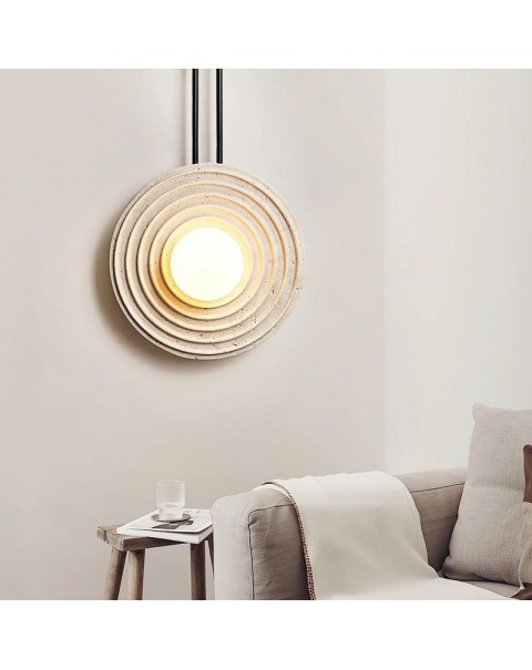 Wheel of the Year   Designer creative natural marble living room bedroom bedside entrance hallway cream wabi-sabi style wall sconces