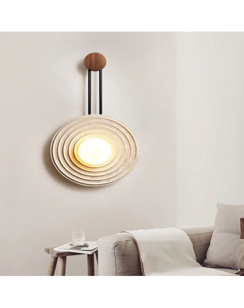 Wheel of the Year   Designer creative natural marble living room bedroom bedside entrance hallway cream wabi-sabi style wall sconces