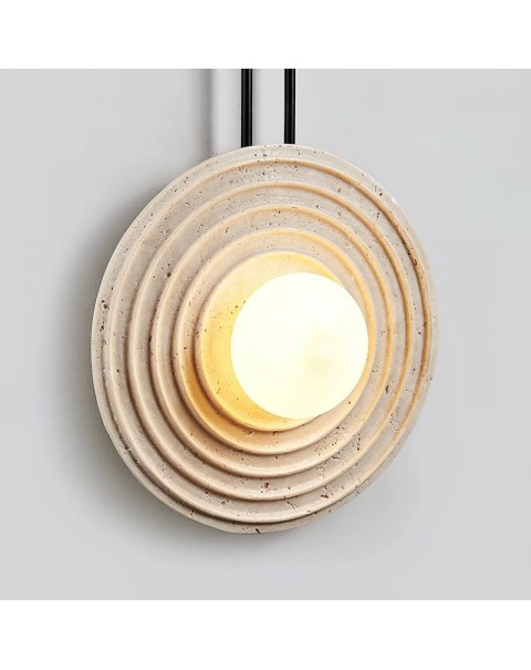Wheel of the Year   Designer creative natural marble living room bedroom bedside entrance hallway cream wabi-sabi style wall sconces