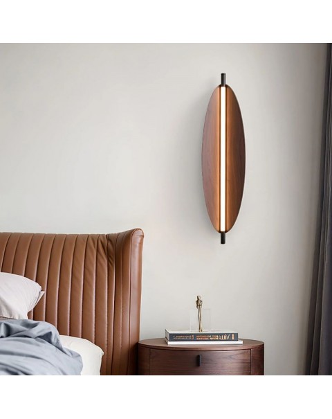 Medieval wabi-sabi style retro living room bedroom bedside entryway aisle B&B cafe wood grain leaf design wall sconce