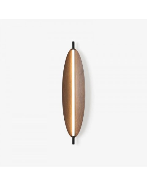 Medieval wabi-sabi style retro living room bedroom bedside entryway aisle B&B cafe wood grain leaf design wall sconce