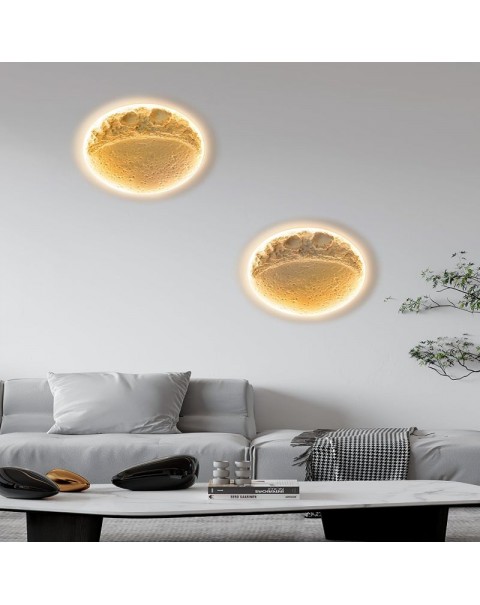 Moon wall lamp bedroom bedside lamp living room background wall ambient light home ceiling light creative art plaster downlight