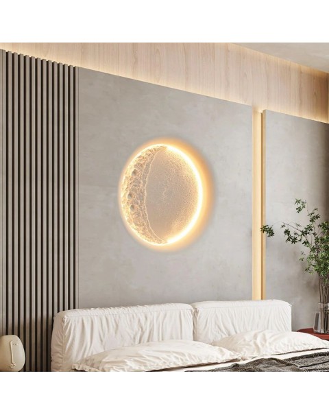 Moon wall lamp bedroom bedside lamp living room background wall ambient light home ceiling light creative art plaster downlight