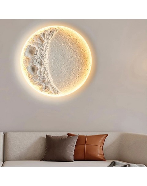 Moon wall lamp bedroom bedside lamp living room background wall ambient light home ceiling light creative art plaster downlight