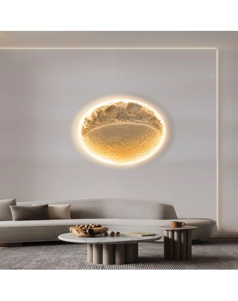 Moon wall lamp bedroom bedside lamp living room background wall ambient light home ceiling light creative art plaster downlight