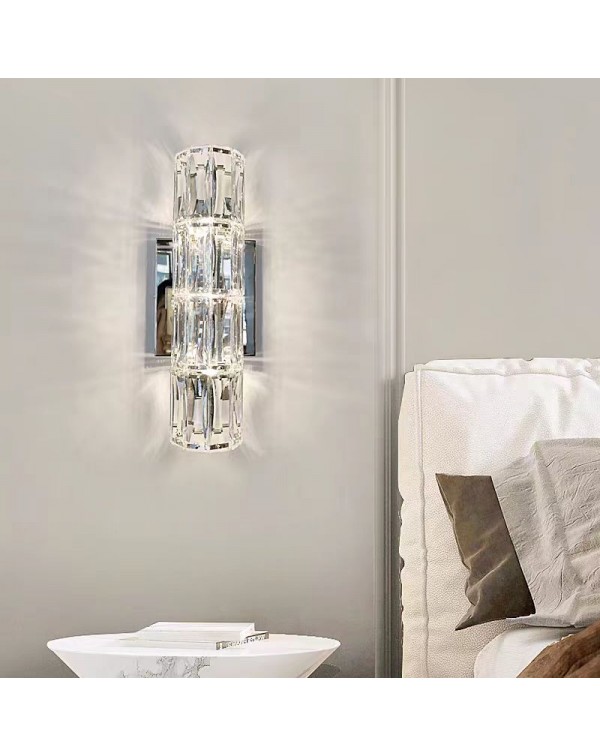 Stainless steel light luxury wall lamp living room...