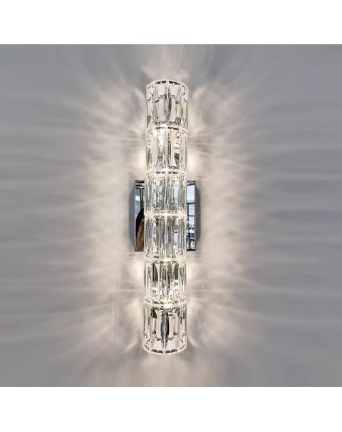 Stainless steel light luxury wall lamp living room post-modern minimalist room hotel bedroom bedside lamp creative Scandinavian wall lamps