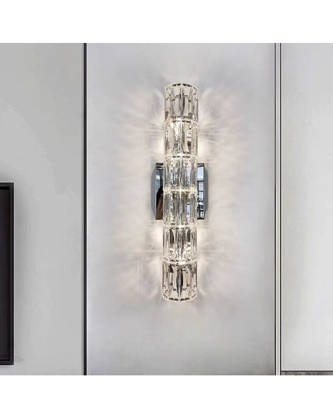 Stainless steel light luxury wall lamp living room post-modern minimalist room hotel bedroom bedside lamp creative Scandinavian wall lamps
