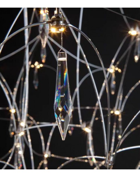 Scandinavian full star crystal ceiling light post-modern light luxury restaurant chandelier firefly bedroom living room ceiling light
