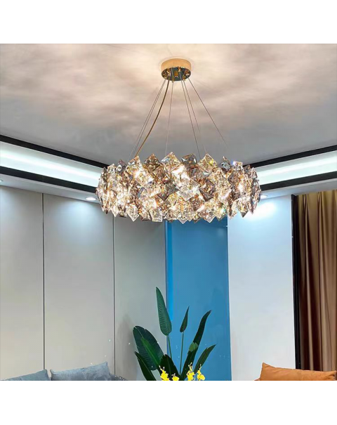 Light luxury crystal chandelier living room light simple modern atmosphere designer creative net red bedroom lamps and lanterns