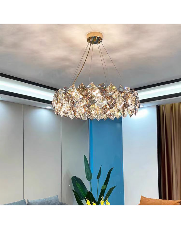 Light luxury crystal chandelier living room light ...