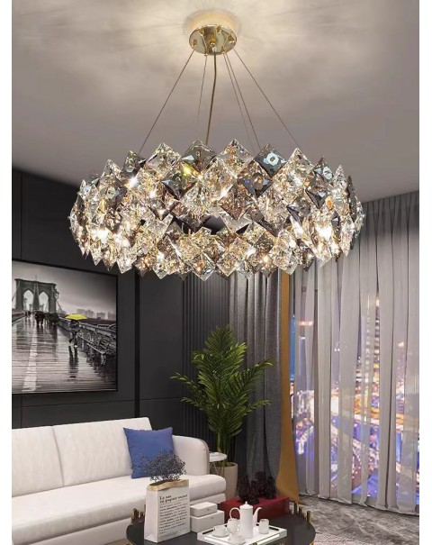 Light luxury crystal chandelier living room light simple modern atmosphere designer creative net red bedroom lamps and lanterns