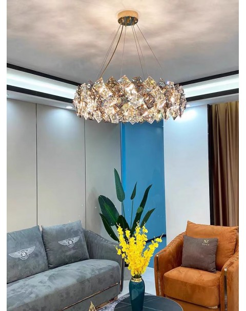 Light luxury crystal chandelier living room light simple modern atmosphere designer creative net red bedroom lamps and lanterns
