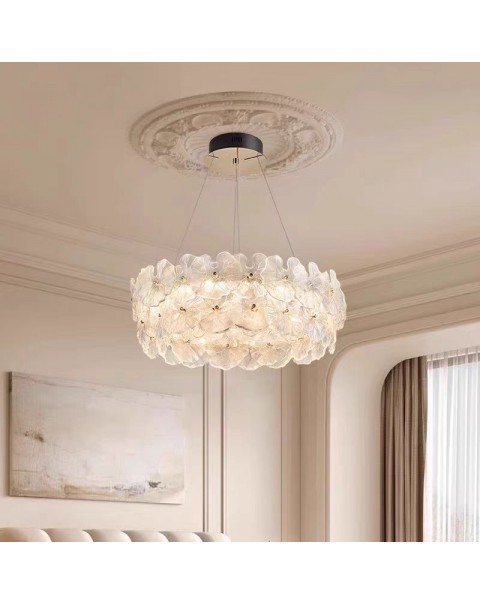 French crystal living room chandelier hall dining room master bedroom ceiling lamps and lanterns 2024 new modern simple senior sense