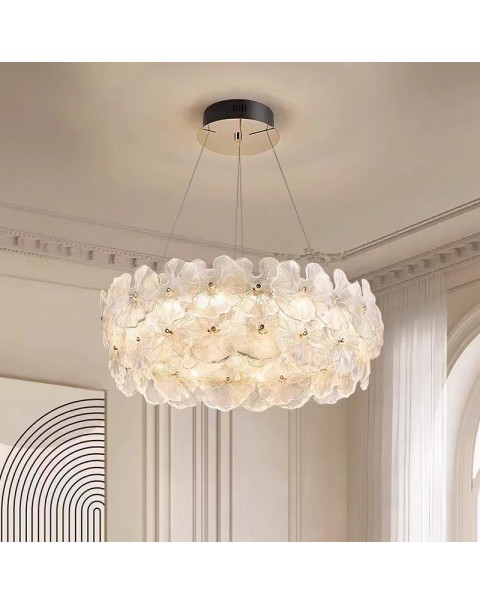 French crystal living room chandelier hall dining room master bedroom ceiling lamps and lanterns 2024 new modern simple senior sense