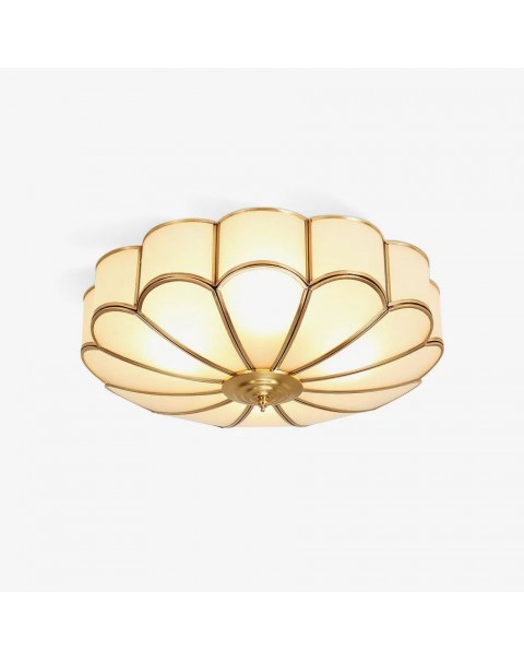 European style all copper bedroom ceiling light led lamps and lanterns round living room lights simple modern American study lights balcony lights