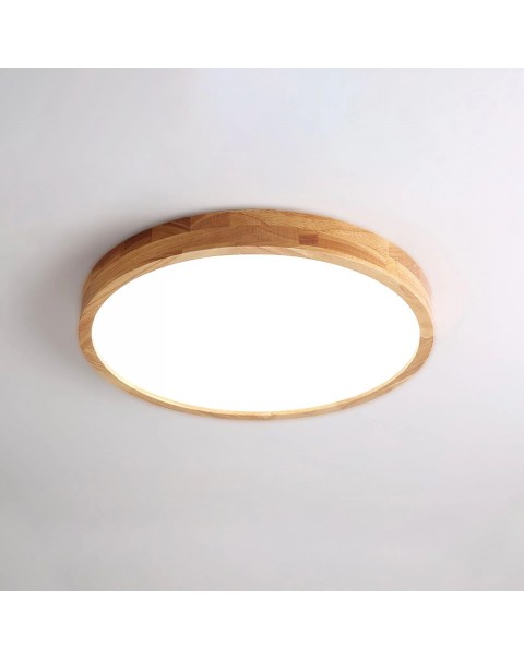 Log living room ultra-thin solid wood ceiling light bedroom lamp round simple Scandinavian style balcony Japanese lamps and lanterns