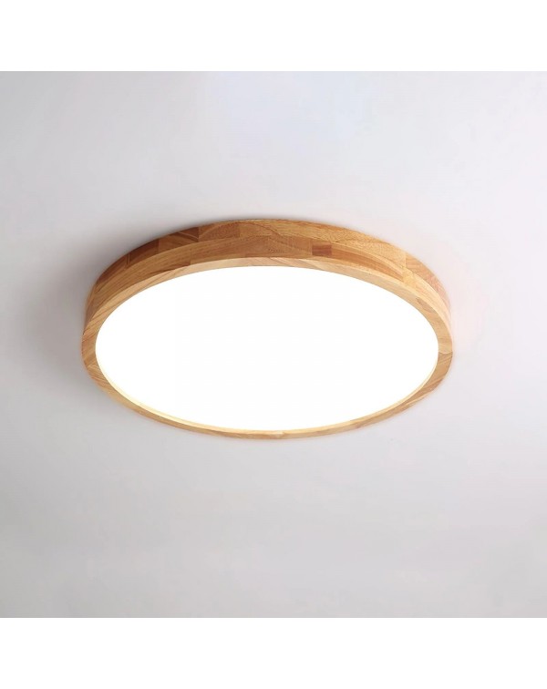 Log living room ultra-thin solid wood ceiling ligh...