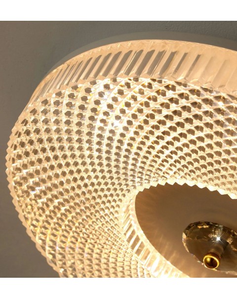 Light luxury crystal ceiling light master bedroom room light round simple balcony living room study lamps and lanterns