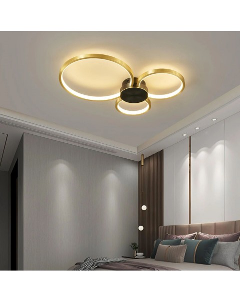Full Copper Living Room Ceiling Light Scandinavian Minimalist Modern Minimalist Circle Master Bedroom Room Light Fixture