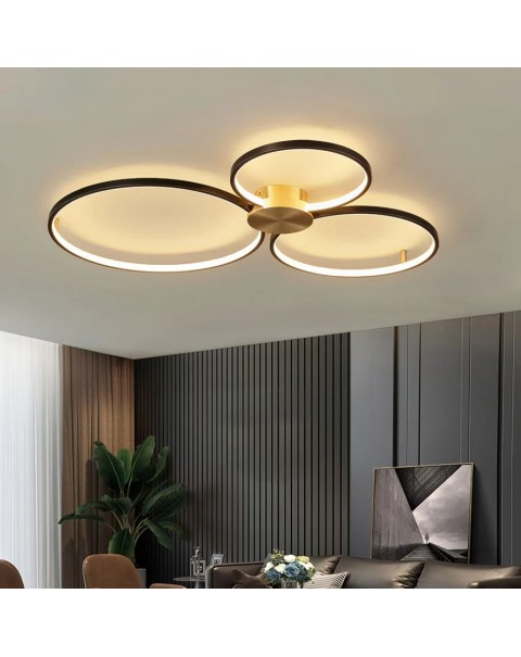 Full Copper Living Room Ceiling Light Scandinavian Minimalist Modern Minimalist Circle Master Bedroom Room Light Fixture