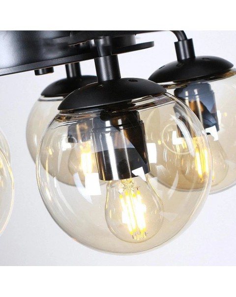 Frequency conversion mute retro electric fan light industrial wind ceiling fan light restaurant living room household iron blade magic beans American chandelier