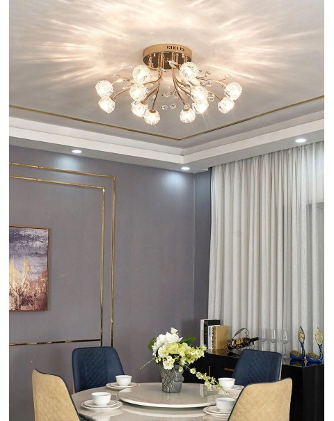 New living room main lamp light luxury atmosphere bedroom crystal ceiling lamp modern simple living room large lamps