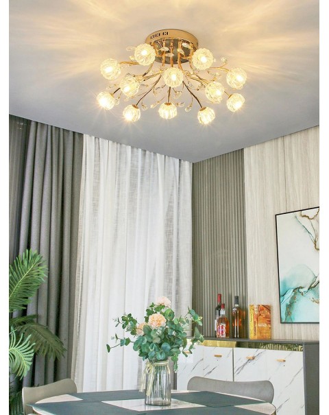 New living room main lamp light luxury atmosphere bedroom crystal ceiling lamp modern simple living room large lamps