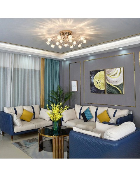 New living room main lamp light luxury atmosphere bedroom crystal ceiling lamp modern simple living room large lamps