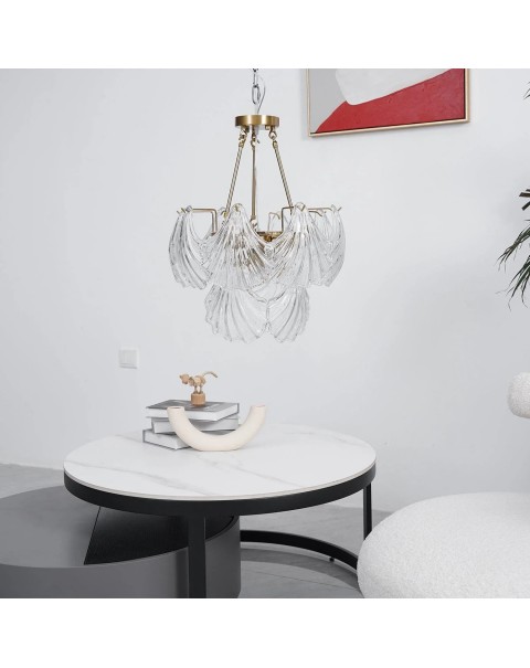 Light luxury shell lamp upscale master bedroom dining room new lamps and lanterns modern simple atmosphere crystal living room chandelier