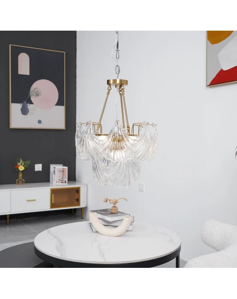 Light luxury shell lamp upscale master bedroom dining room new lamps and lanterns modern simple atmosphere crystal living room chandelier