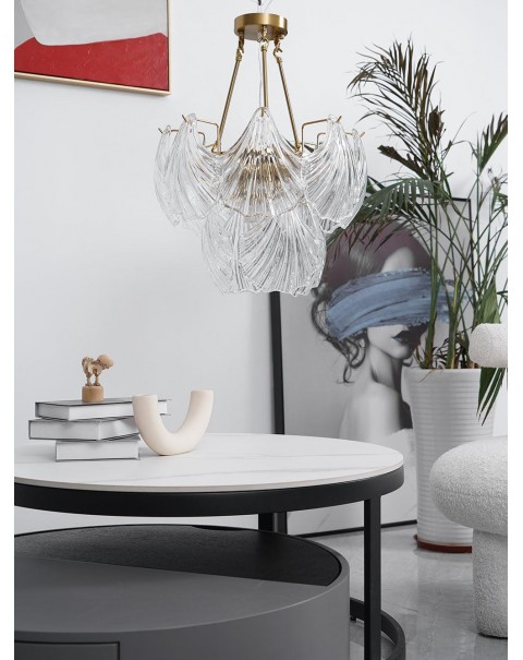 Light luxury shell lamp upscale master bedroom dining room new lamps and lanterns modern simple atmosphere crystal living room chandelier