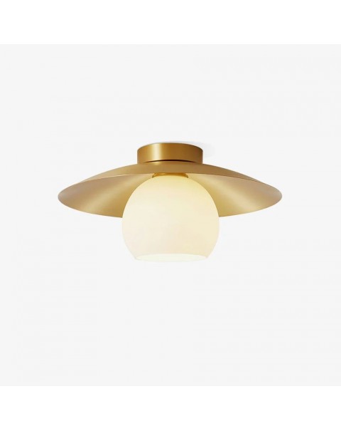 Scandinavian brass glass ceiling light foyer entry corridor aisle light retro balcony cloakroom flower light