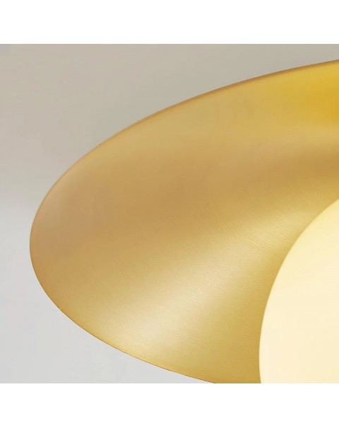 Scandinavian brass glass ceiling light foyer entry corridor aisle light retro balcony cloakroom flower light