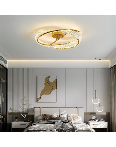Post-modern light luxury bedroom ceiling light living room dining room simple atmosphere room high-grade crystal Us ring ceiling light