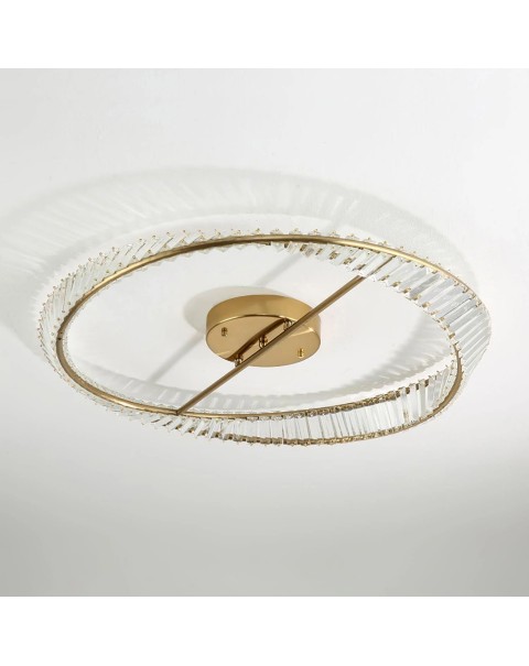 Post-modern light luxury bedroom ceiling light living room dining room simple atmosphere room high-grade crystal Us ring ceiling light